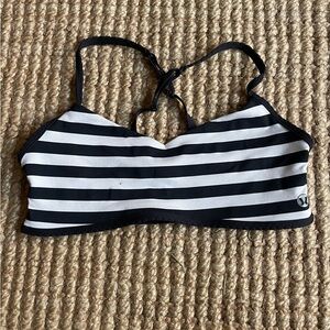 lululemon athletica Black and White Striped Bra